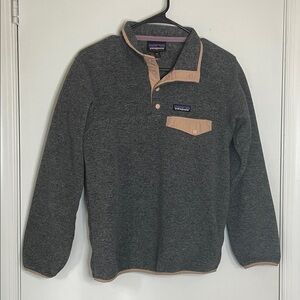 Patagonia Charcoal and Beige Fleece Pullover